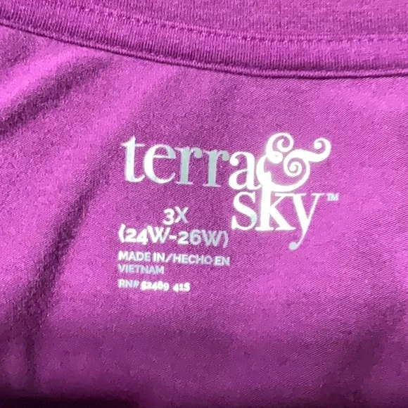 Terra & Sky Size 3X Purple Long Sleeve Tee Shirt - Picture 6 of 6